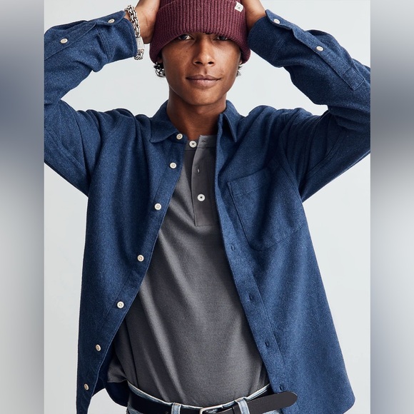 Madewell Other - Madewell Sunday Flannel Perfect Long-Sleeve Shirt in Twilight